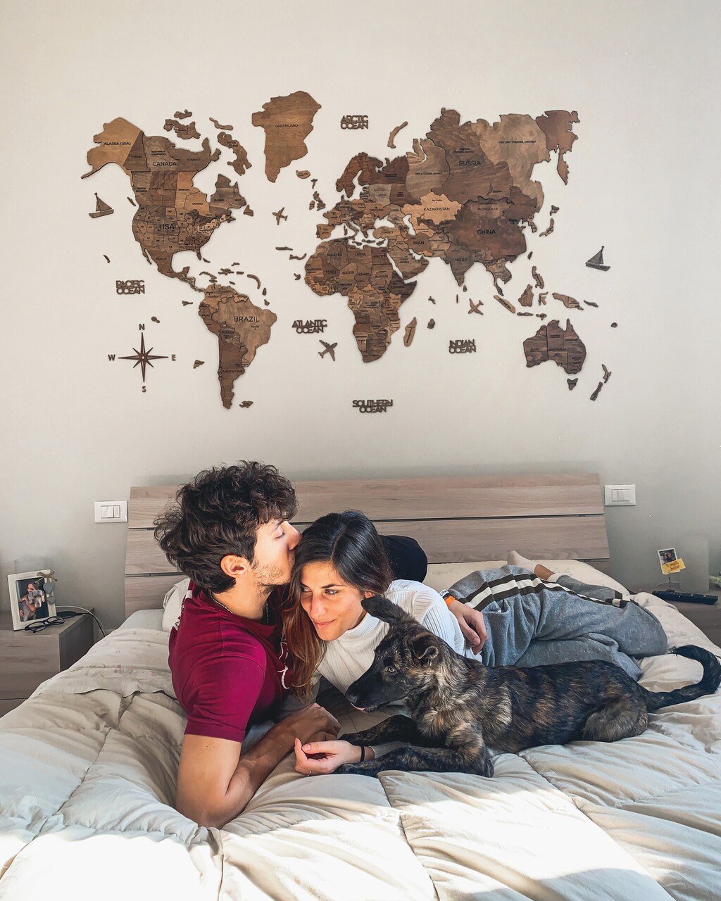 3D Wood World Map, Travel Map For Home & Kitchen or Office by Enjoy The Wood, Christmas Gift